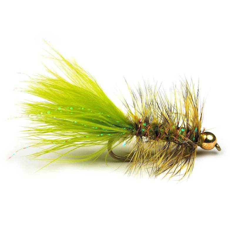 Crystal Bugger - Bead Head - Olive