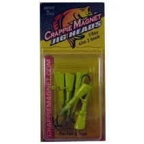 Leland Crappie Magnet Replacement Heads 5ct 1/8oz Chartreuse