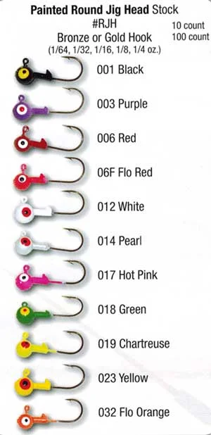 Luckie Strike Round Jig Head Painted 1/32 10ct Flo Red