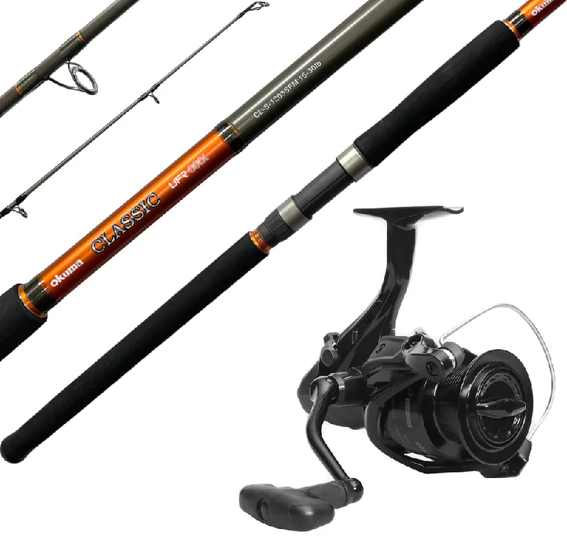 Okuma Classic Surf CL-S-1203SFM 15-30lb + Okuma Dyna Drag XP 6000 Baitfeeder Surf Fishing Combo