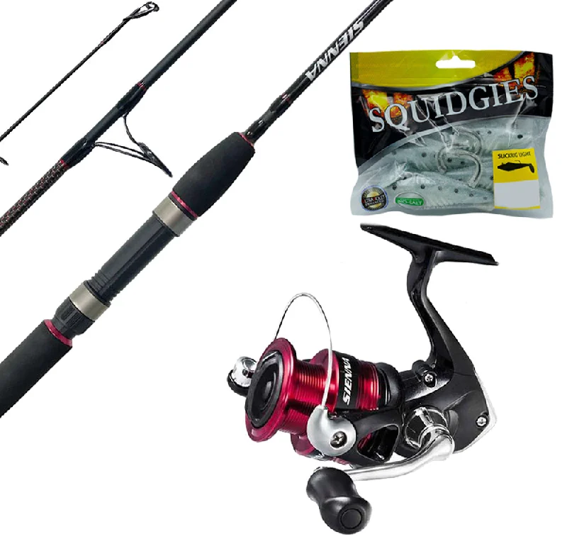 Shimano Sienna 702 Estuary + Squidgies Combo