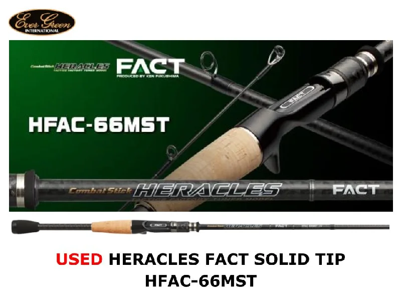 Used Evergreen Heracles Fact Solid Tip Baitcasting HFAC-66MST