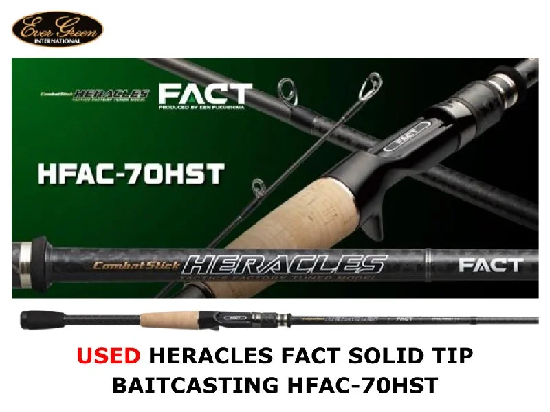 Used Evergreen Heracles Fact Solid Tip Baitcasting HFAC-70HST