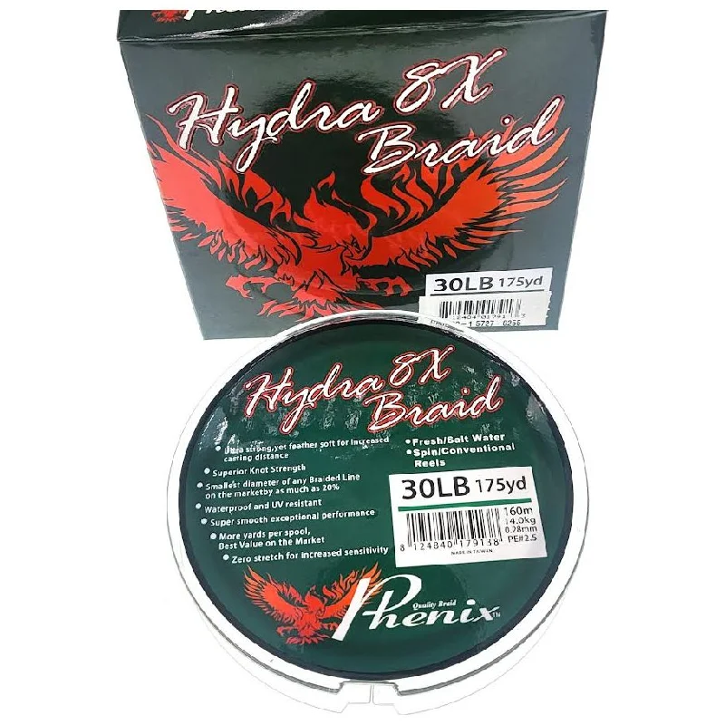 Phenix Hydra 8X Braid 30Lb 175 Yds Moss Green