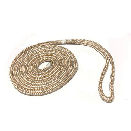 Shoreline Marine Dock Line Nylon Double Braid 1/2" X 15' Gold White