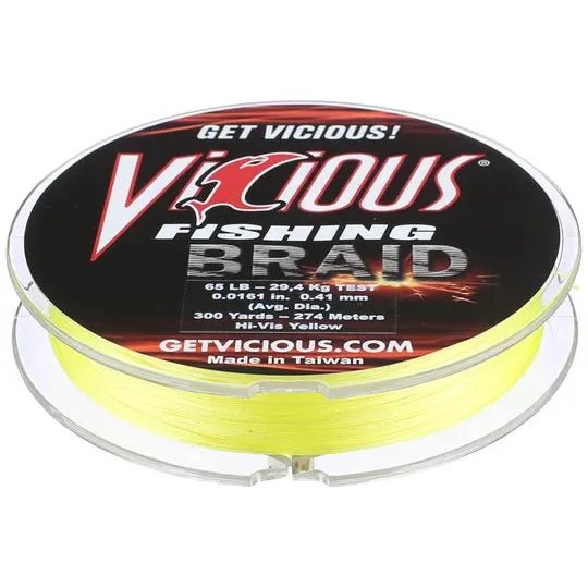 Vicious Fishing Braid 300 Yds Hi-Vis Yellow